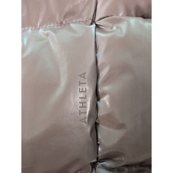 Athleta Puffer Vest Women XL Champagne Downtown Down Water Resistant - Picture 10 of 12